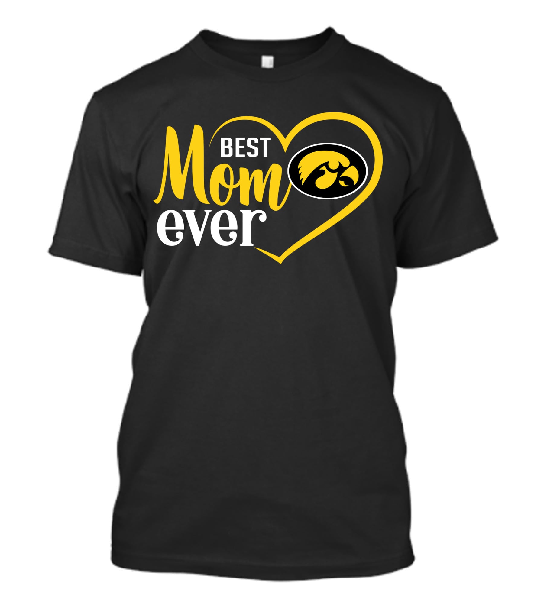 Iowa Hawkeyes Best Mom Ever Heart T-Shirt