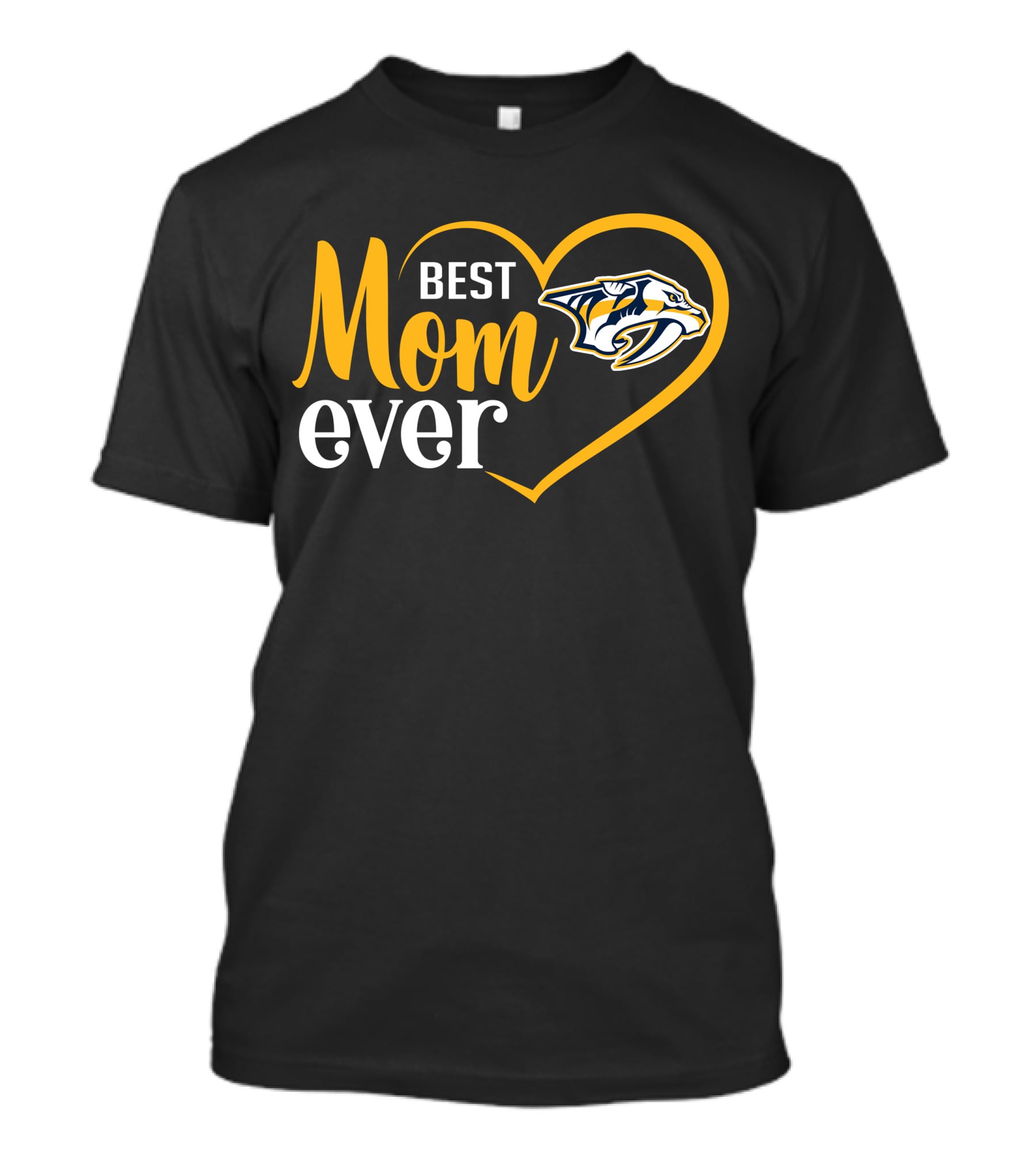 Nashville Predators Best Mom Ever Heart T-Shirt