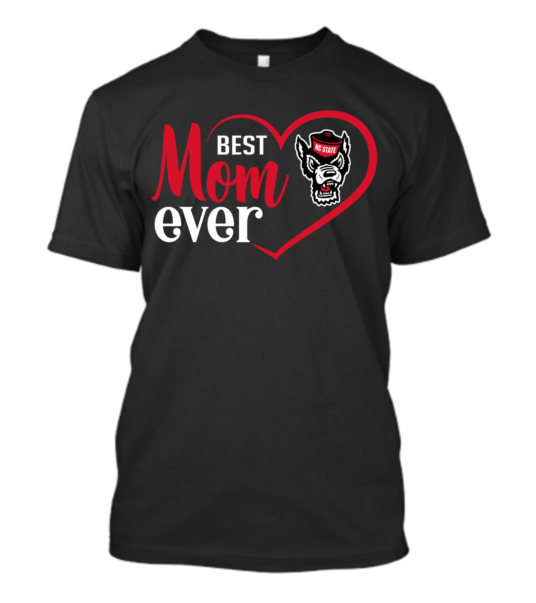 Nc State Wolfpack Best Mom Ever Heart T-Shirt