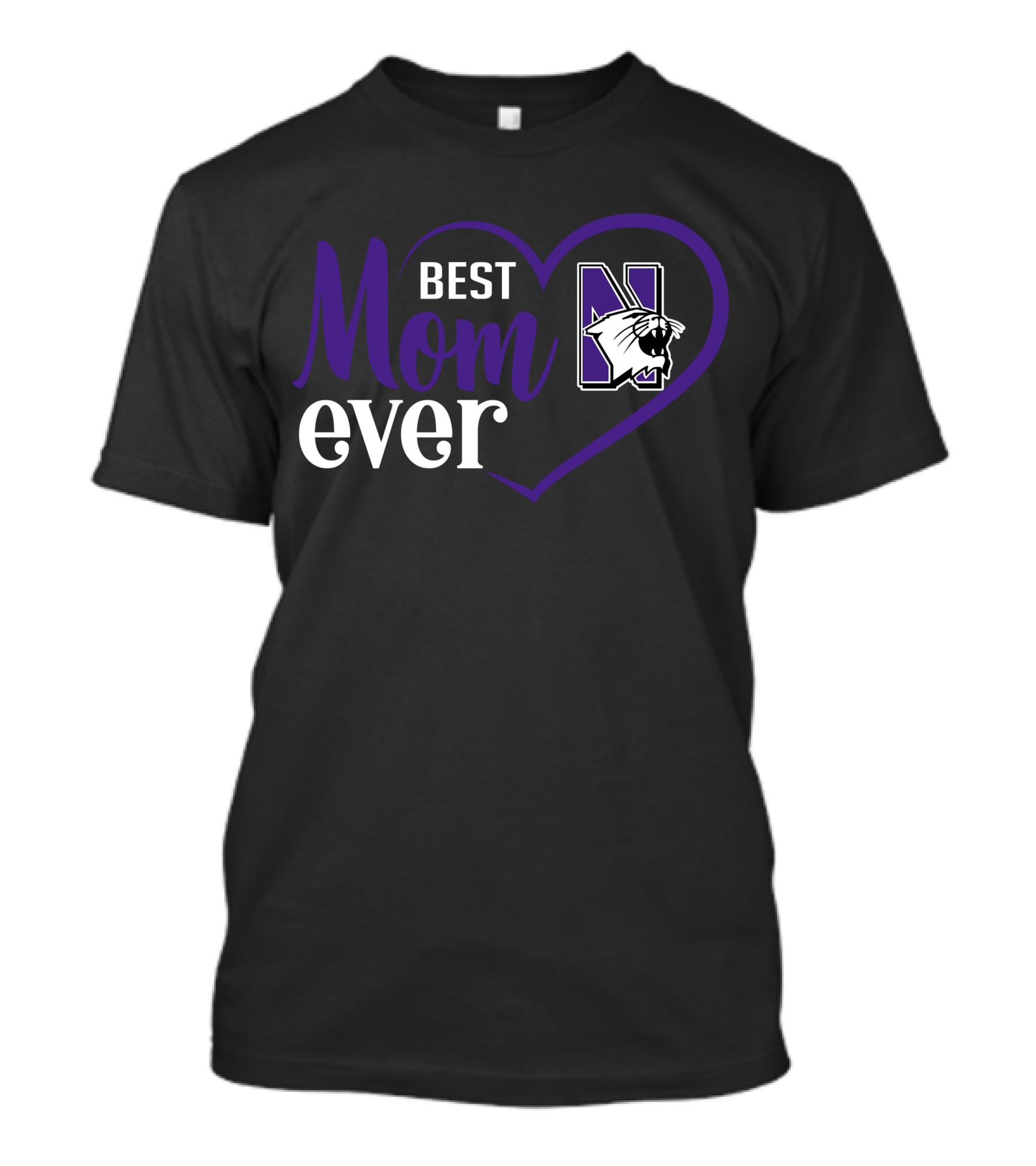 Northwestern Wildcats Best Mom Ever Heart T-Shirt