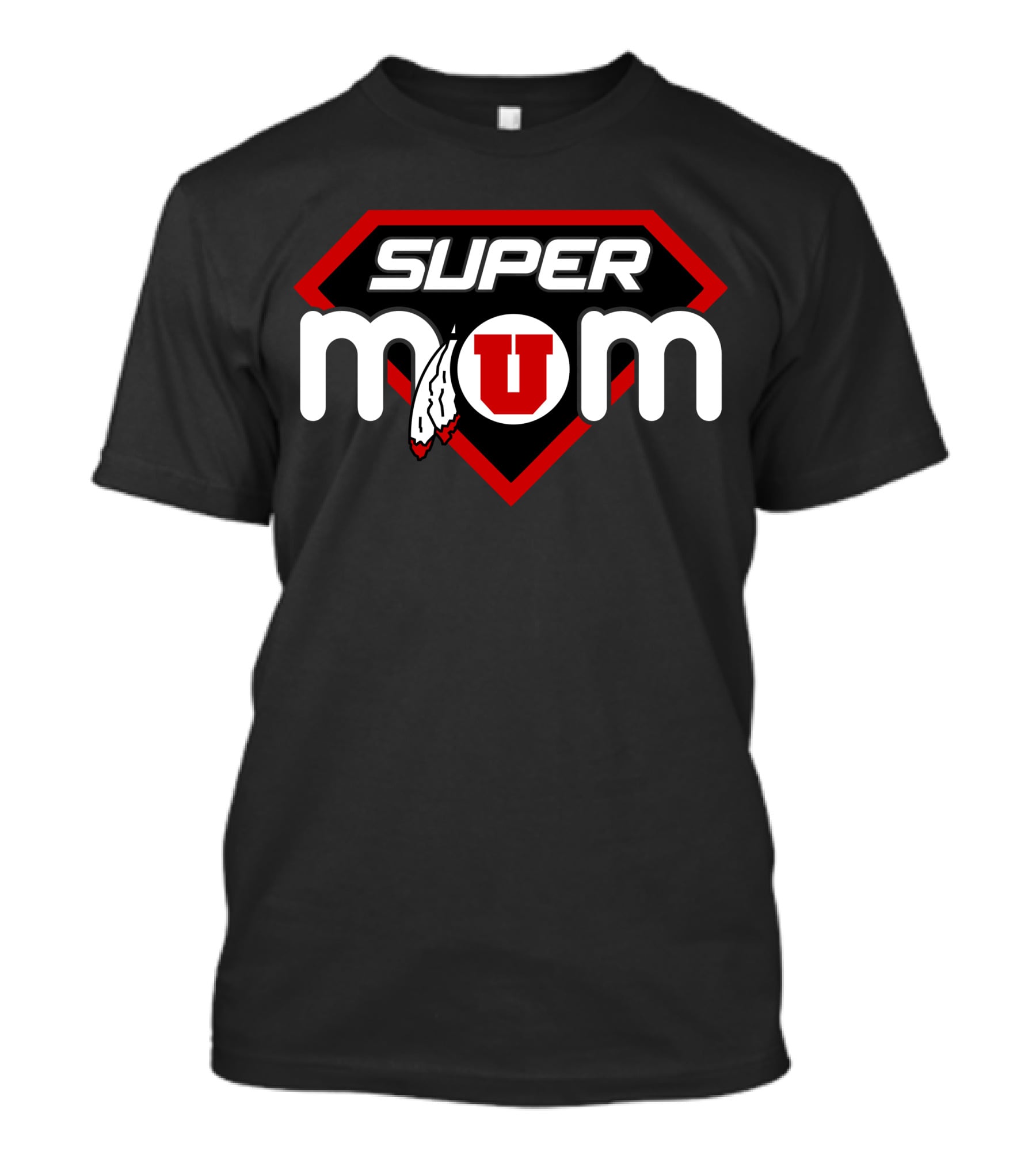 Super Mom Utah Utes U Feather T-Shirt