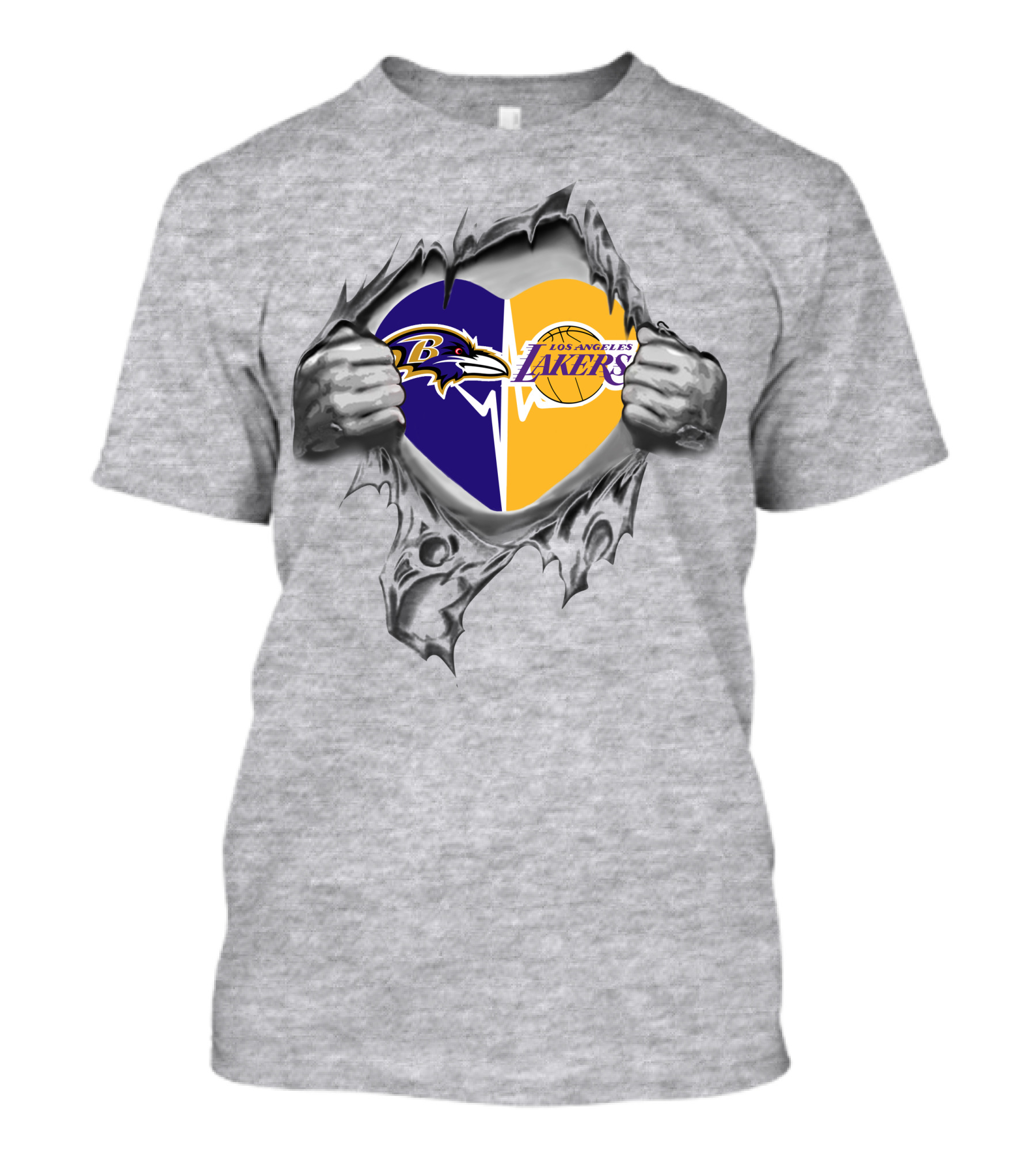 Lakers Baltimore Ravens Heart In My Hands T-Shirt