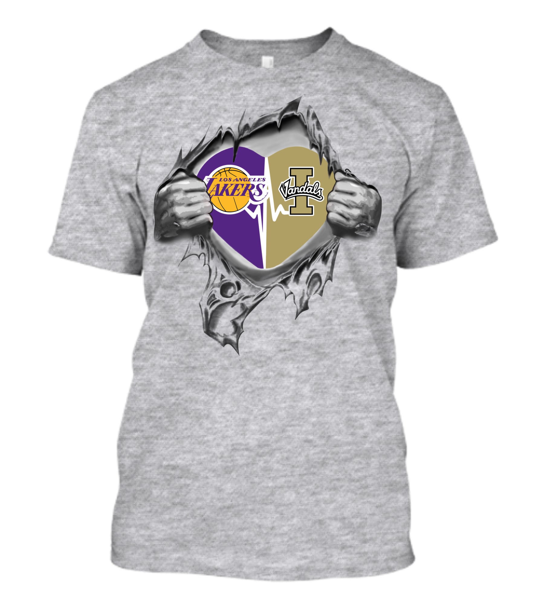 Los Angeles Lakers Idaho Vandals Heart T-Shirt