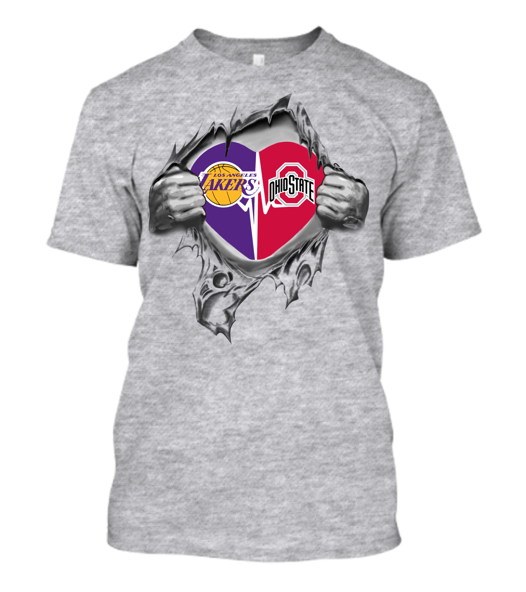 Los Angeles Lakers Ohio State Buckeyes Heart T-Shirt