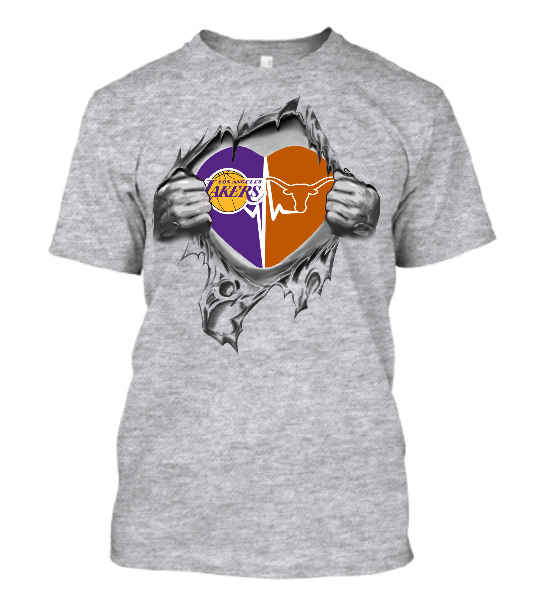 Los Angeles Lakers Texas Longhorns Heart T-Shirt