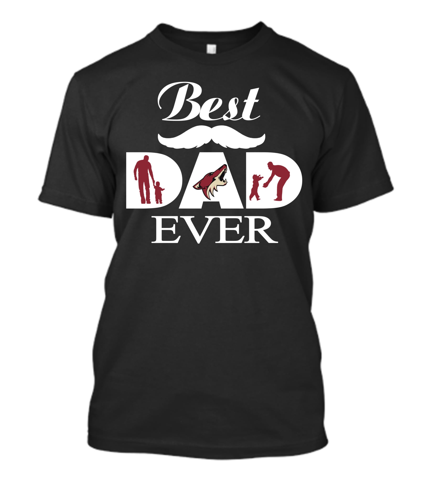 Arizona Coyotes Best Dad Ever With Family Silhouettes T-Shirt