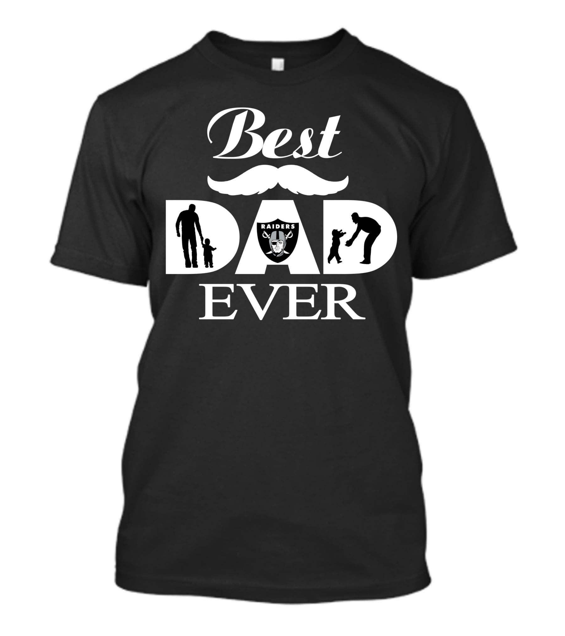 Best Dad Ever Las Vegas Raiders Father Child Silhouette T-Shirt