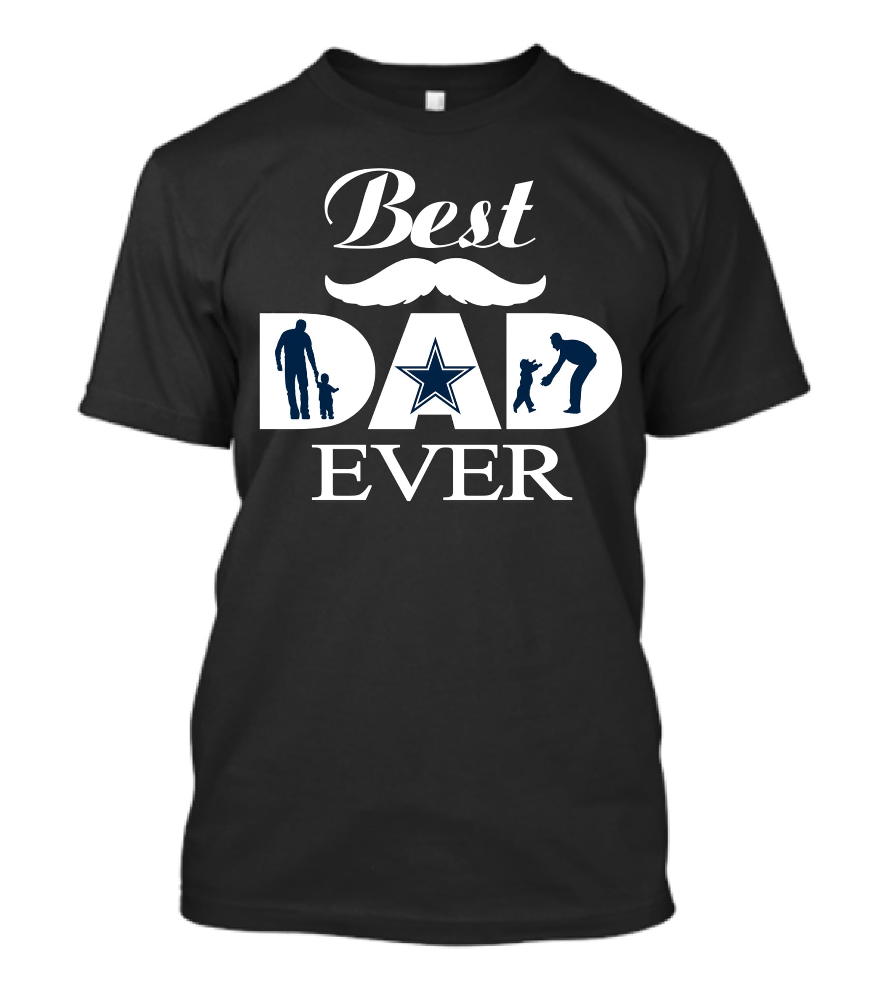 Dallas Cowboys Best Dad Ever Star Logo Men's Father's Day Gift T-Shirt