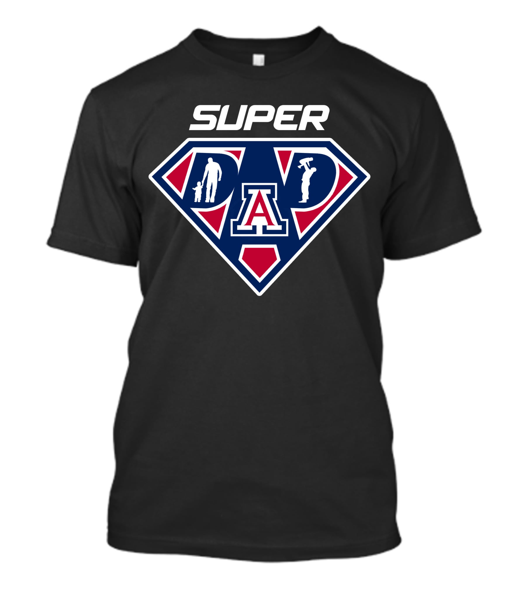 Arizona Wildcats Super Dad Emblem With Silhouette T-Shirt