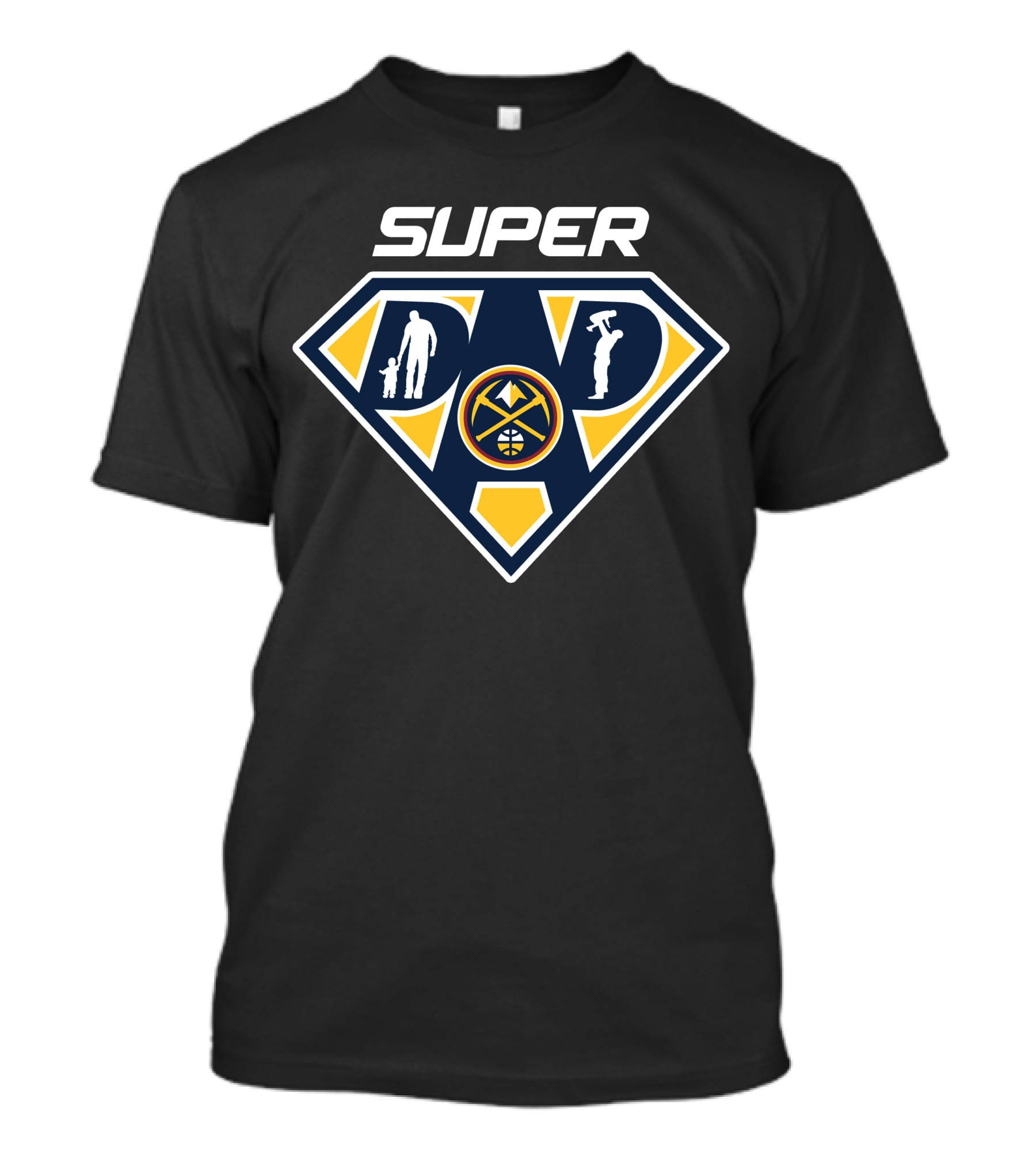 Denver Nuggets Super Dad Hero Symbol With Basketball T-Shirt