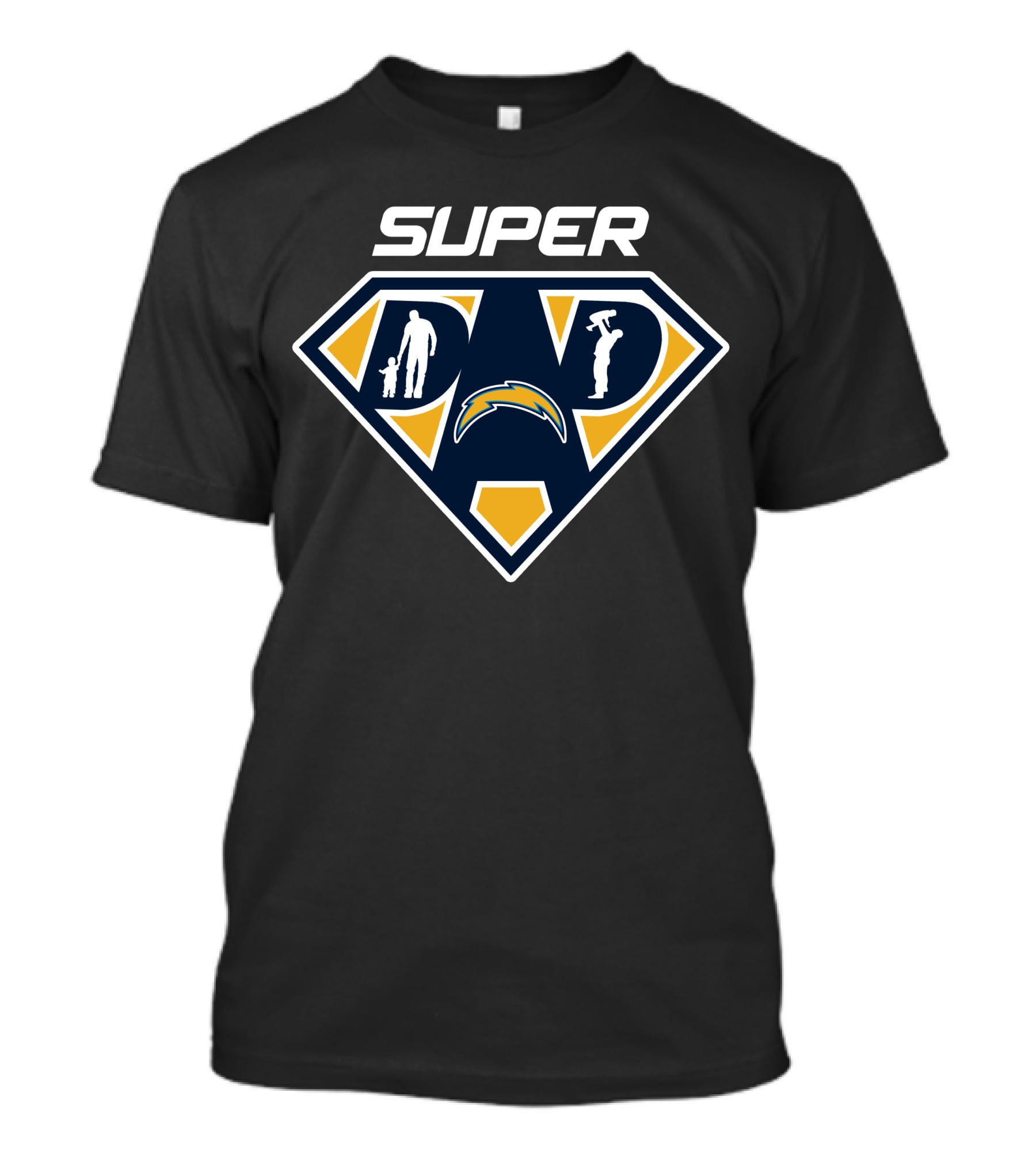 Los Angeles Chargers Super Dad Fatherhood Hero T-Shirt