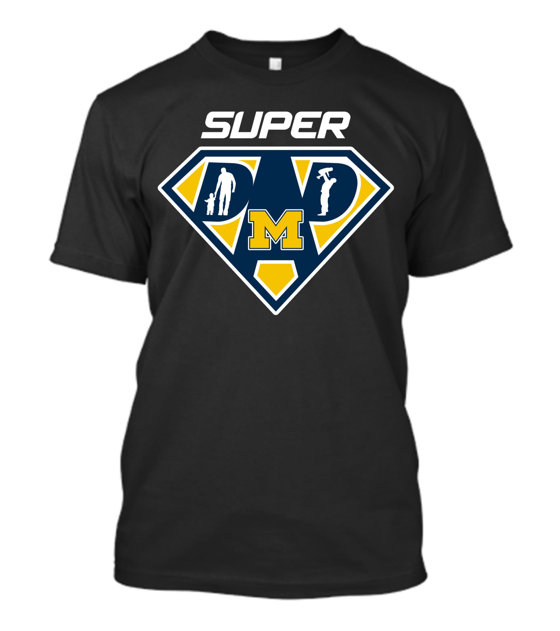 Super Michigan Wolverines M Dad T-Shirt