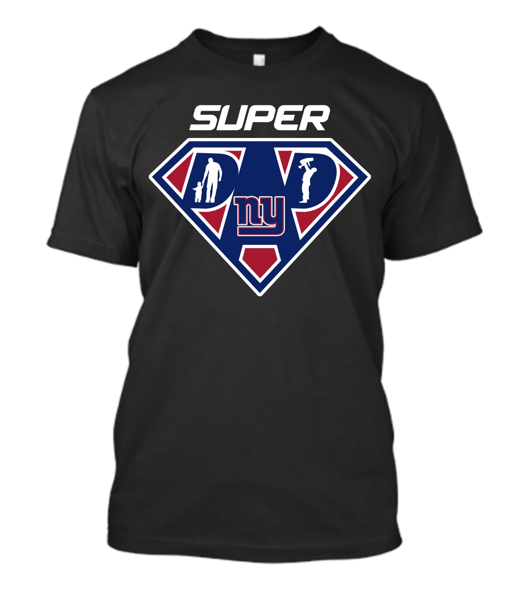 Super Dad New York Giants Ny Logo Family Silhouette T-Shirt