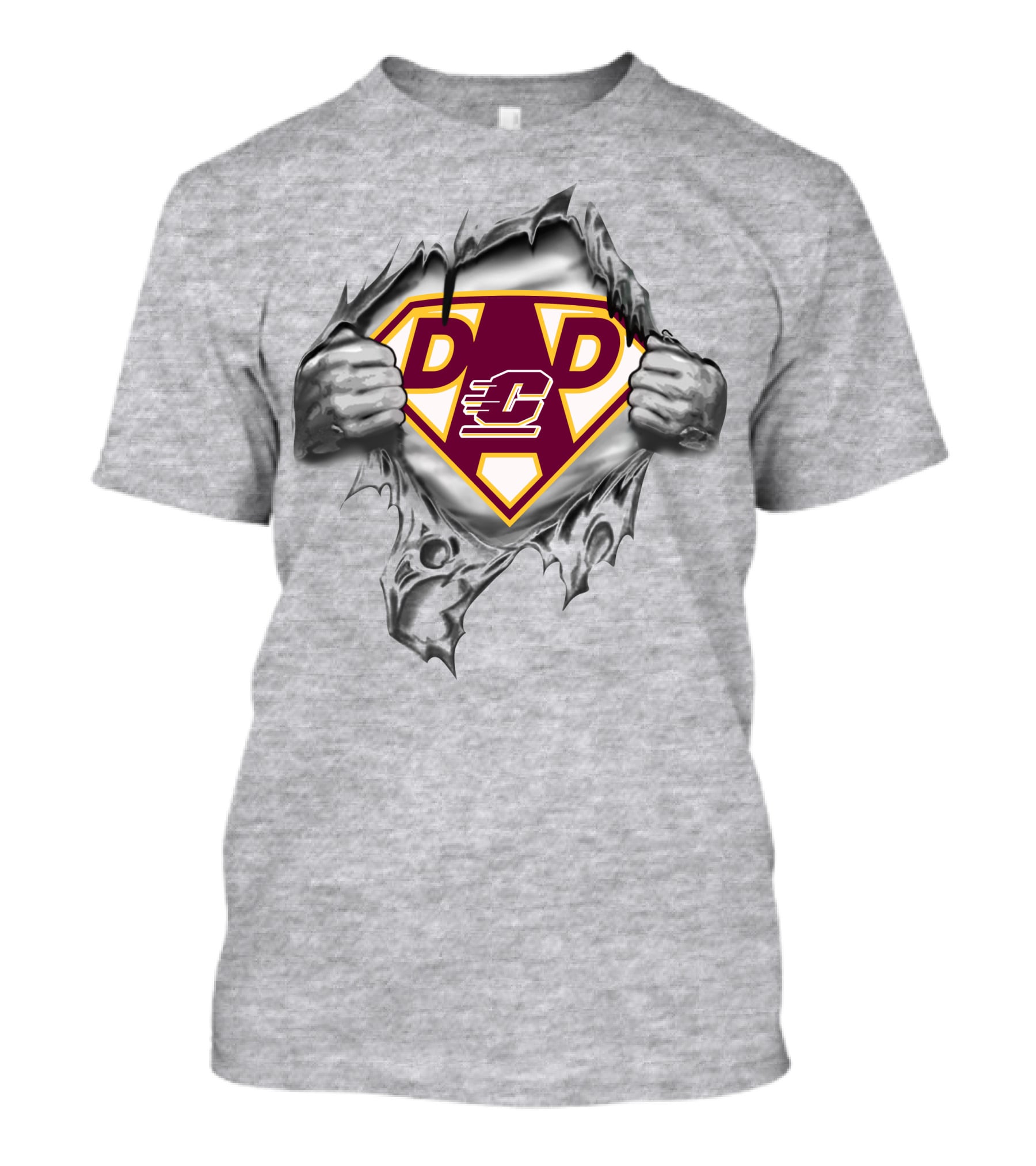 Central Michigan Chippewas Dad Superhero T-Shirt