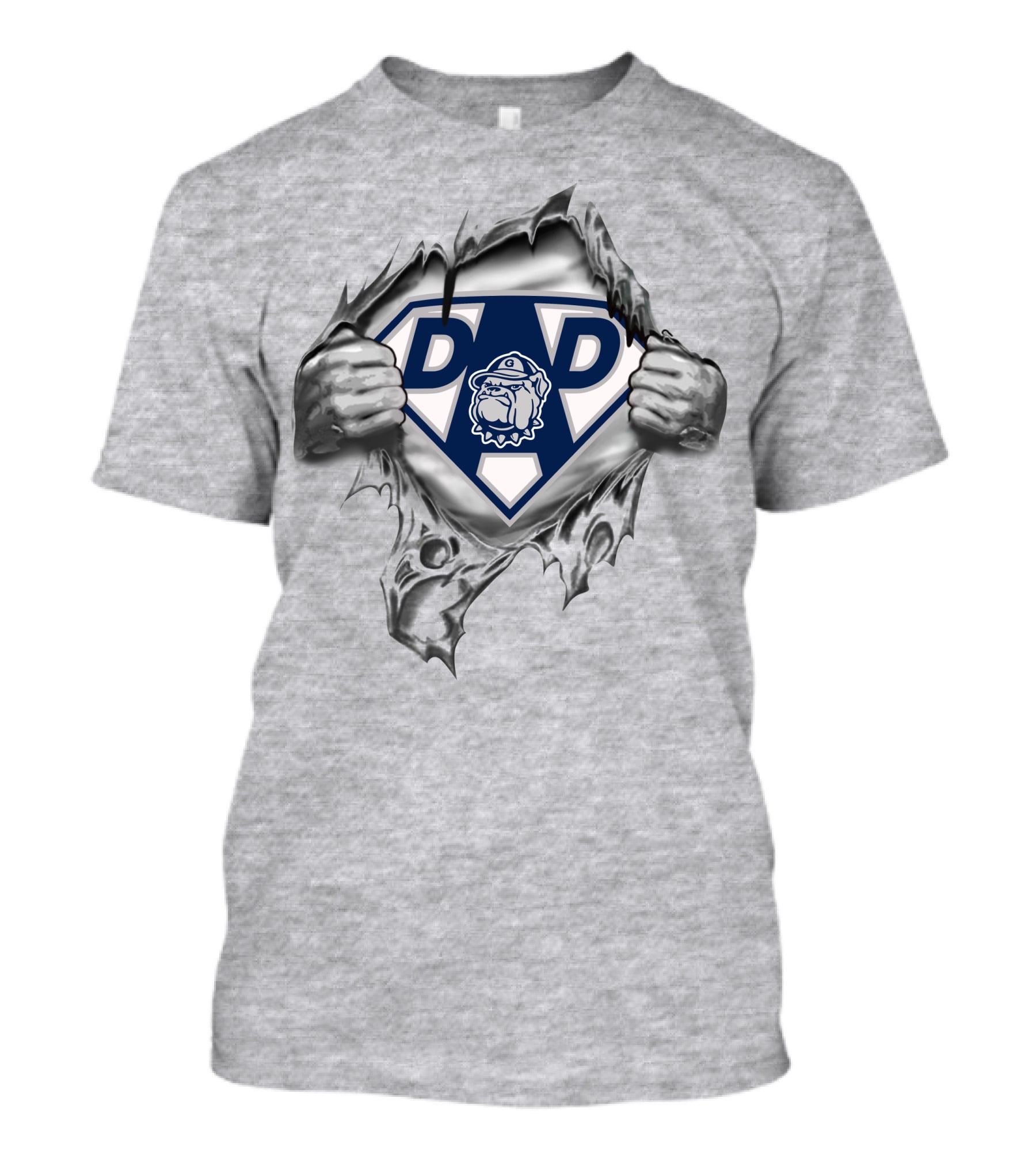 Georgetown Hoyas Super Dad Bulldog Logo Shield T-Shirt
