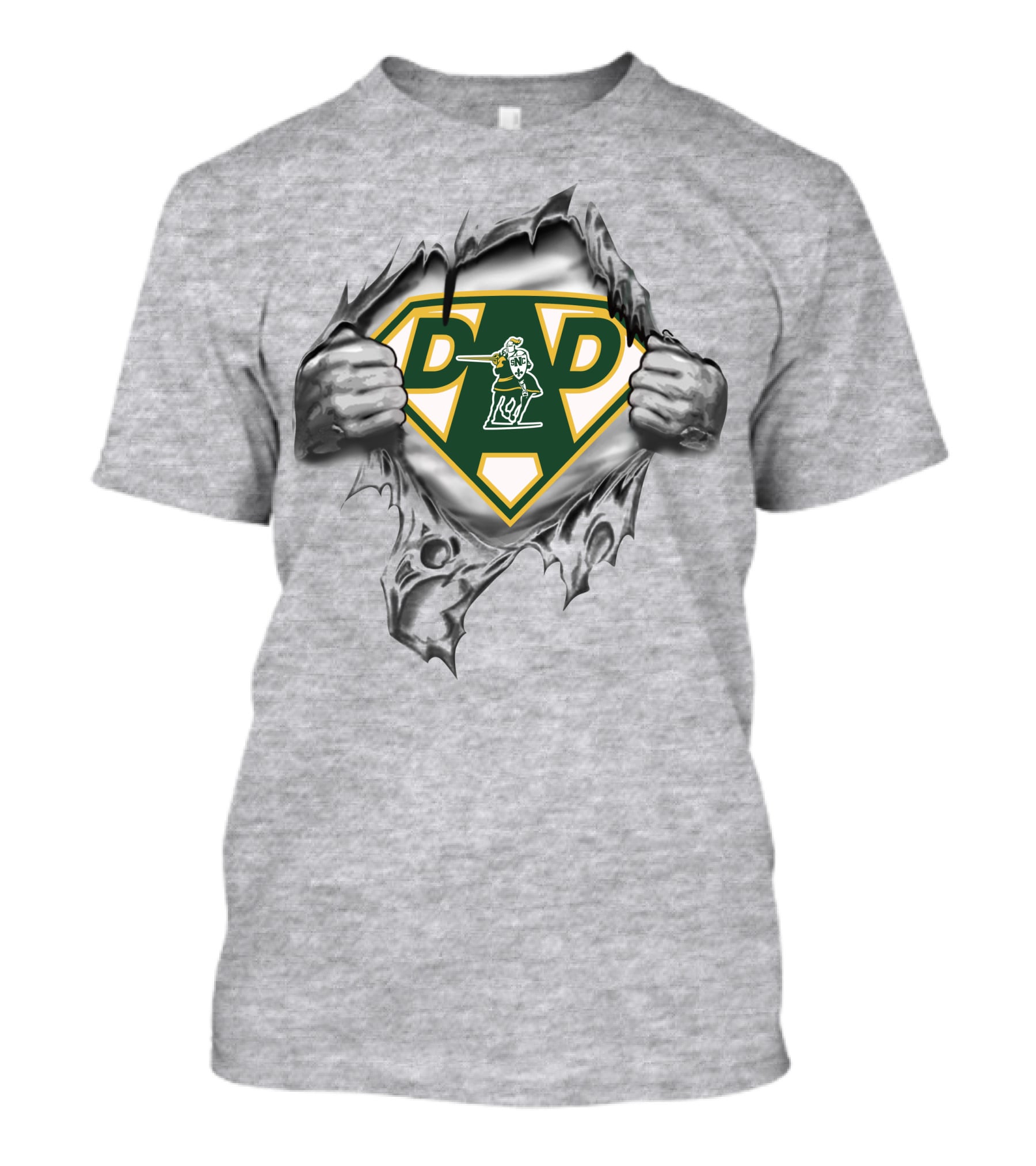 St Norbert College Green Knights Super Dad Shield T-Shirt