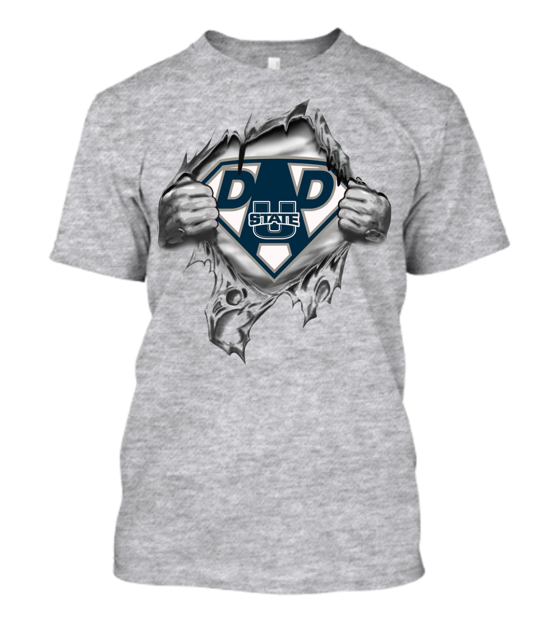 Utah State Aggies Dad Superhero Shield T-Shirt