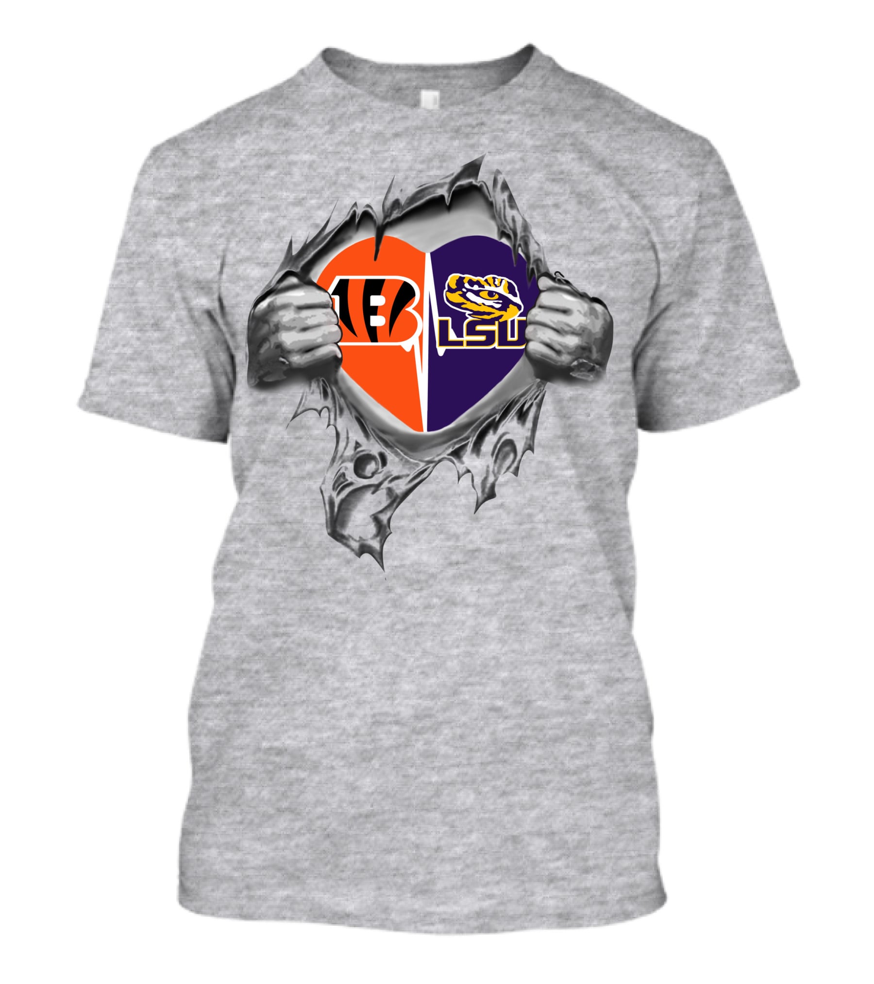 Bengals Lsu Tigers It's In My Heart Cincinnati Football Fan Passion T-Shirt