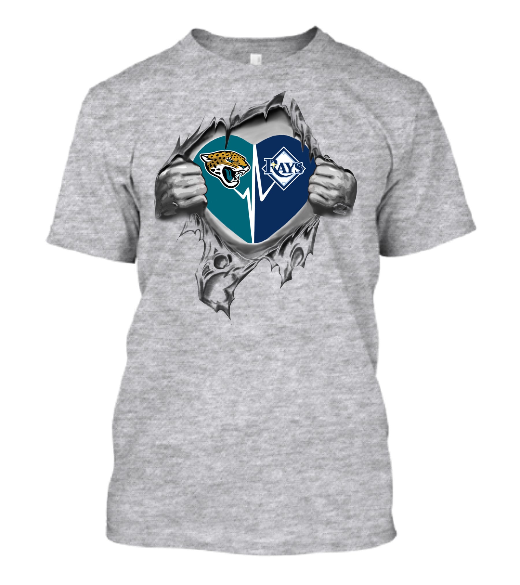 Jacksonville Jaguars Tampa Bay Rays Heart T-Shirt