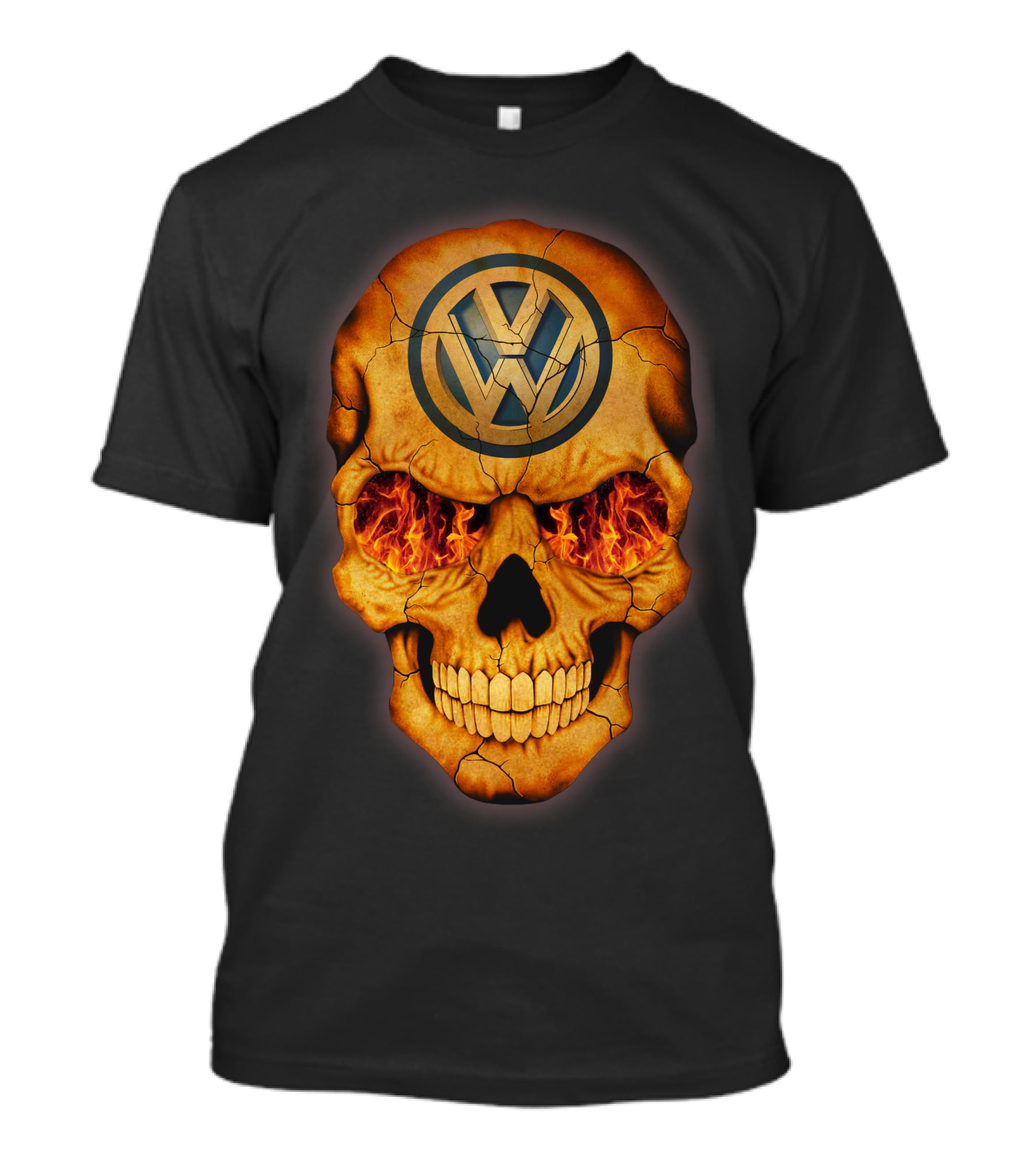 VOLKWAGEN Skull Flaming Eyes T-Shirt