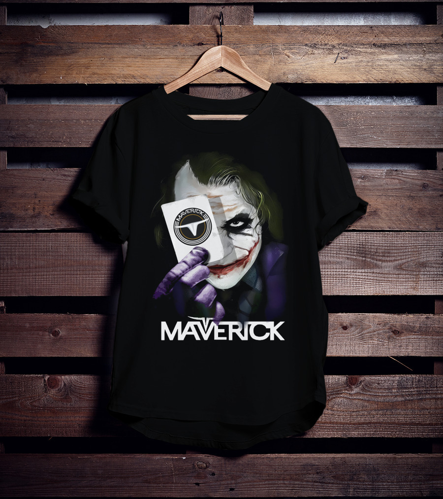 Maverick Card Joker With Iconic Face And Text T-Shirt