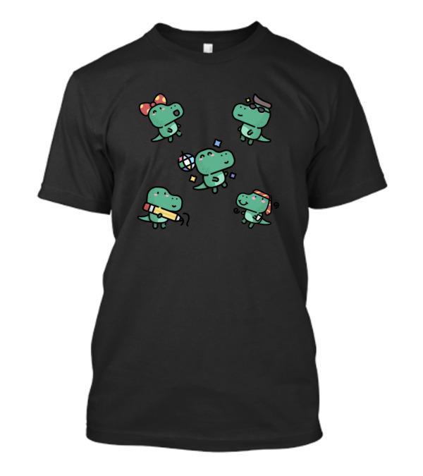 Cute Dinosaurs With Fun Accessories And Playful Expressions T-Shirt