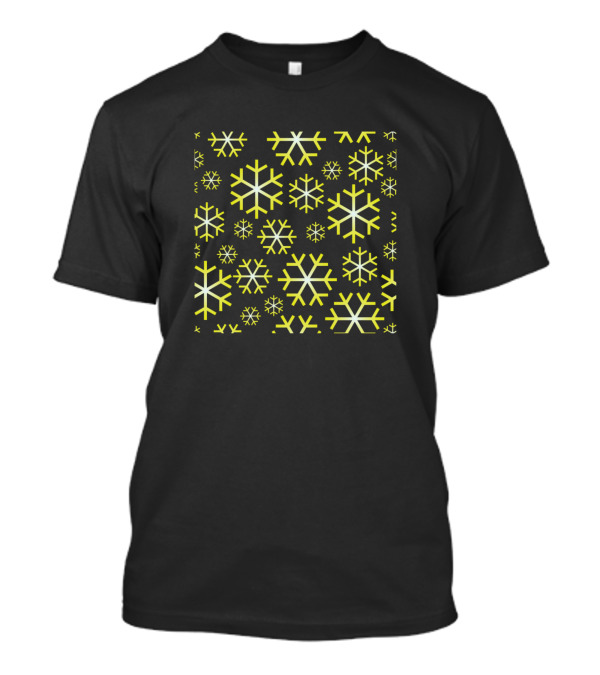 Yellow Christmas Snowflakes T-Shirt