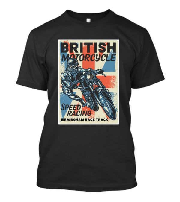 British Motorcycle Speed Racing Birmingham Race Track Vintage Tattoo T-Shirt