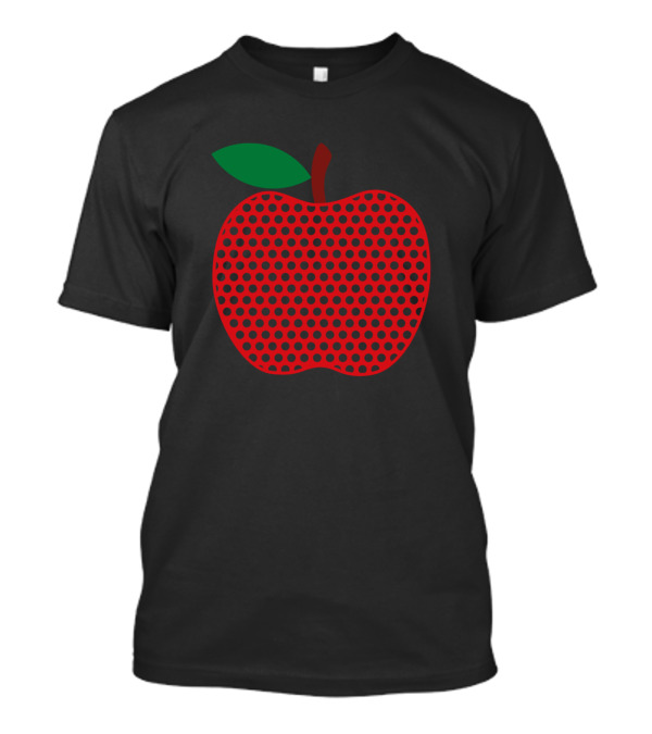 Apple Red Polka Dot Pattern With Green Leaf T-Shirt