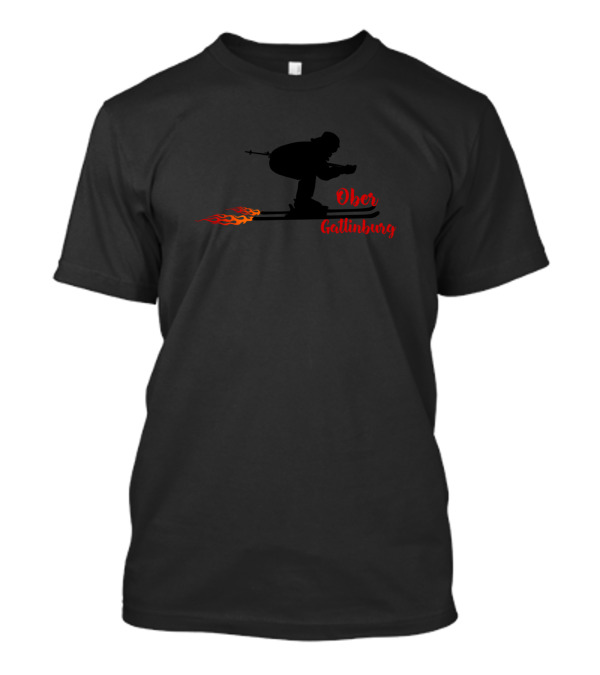 Ober Gatlinburg Skiing Silhouette With Fire Trail T-Shirt