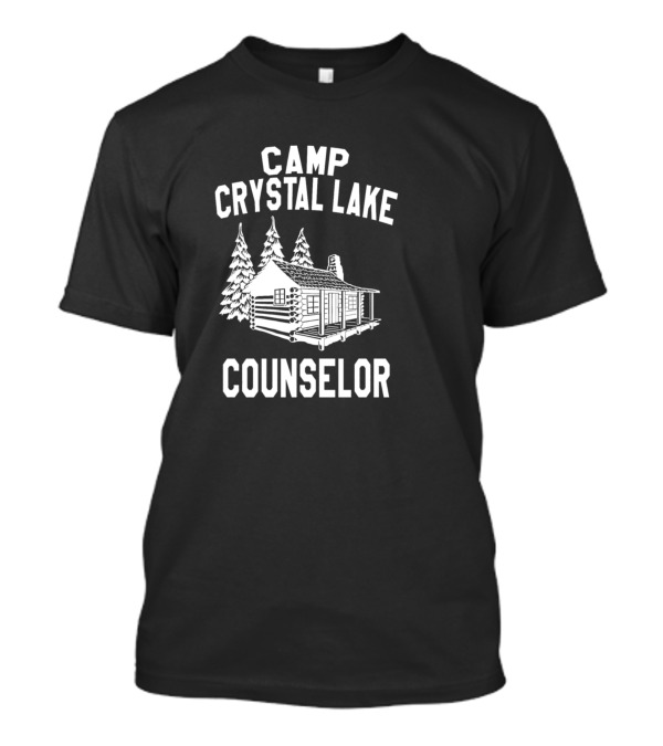 Camp Crystal Lake Counselor Cabin And Pine Trees T-Shirt