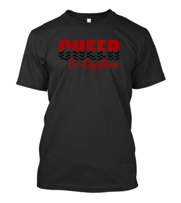 Cheer Co-Captain Bold Red Text With Chevron T-Shirt