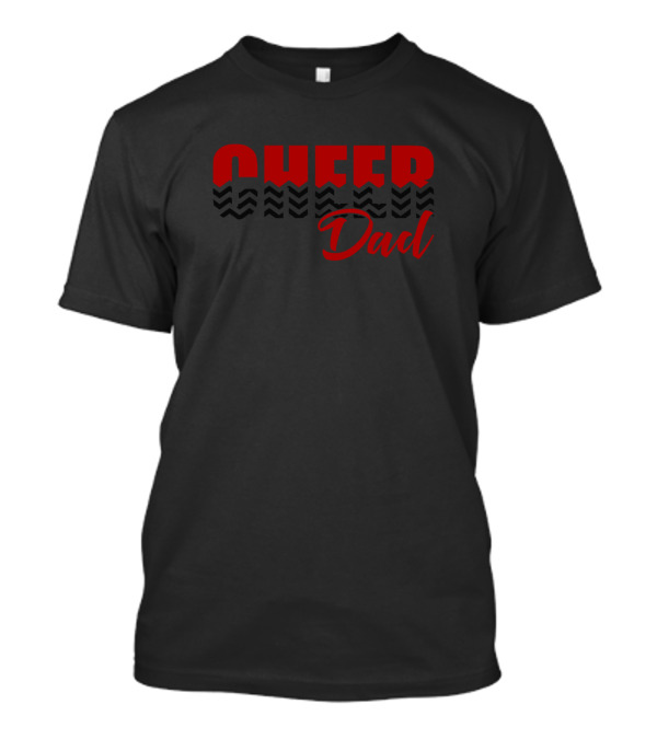 Cheer Dad Bold Red Text With Wave T-Shirt