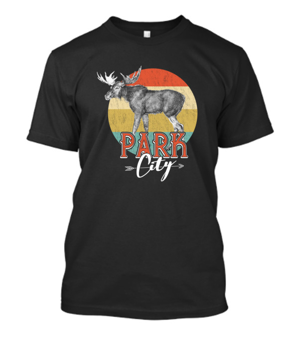 Park City Utah Moose Vintage Style Retro Colors T-Shirt