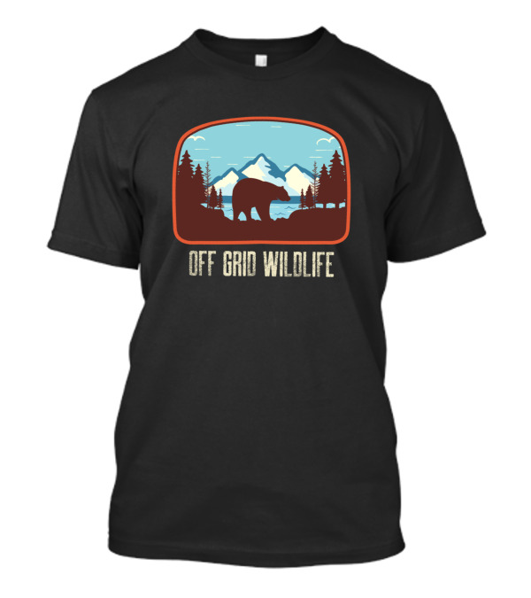 Off Grid Wildlife Bear Mountains Forest Lake T-Shirt