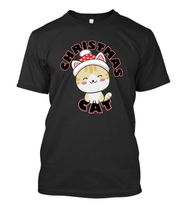 Christmas Cat Kitty Santa Hat T-Shirt