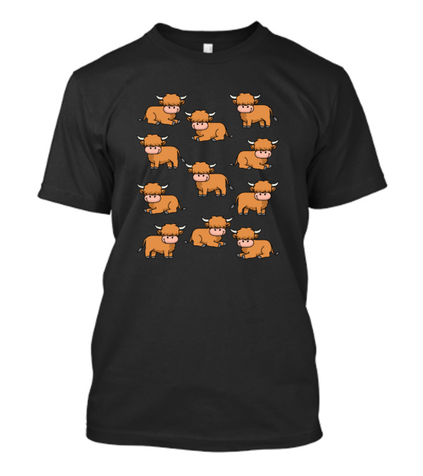 Scottish Highland Cow Women Pink Cow T-Shirt