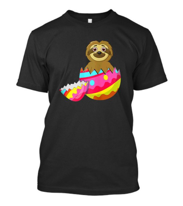 Funny Sloth In Colorful Easter Egg T-Shirt