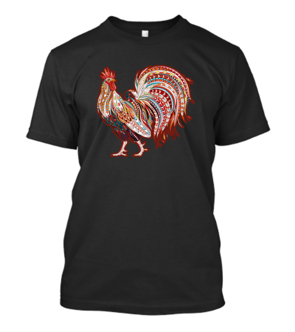 Whimsical Festive Rooster Christmas T-Shirt