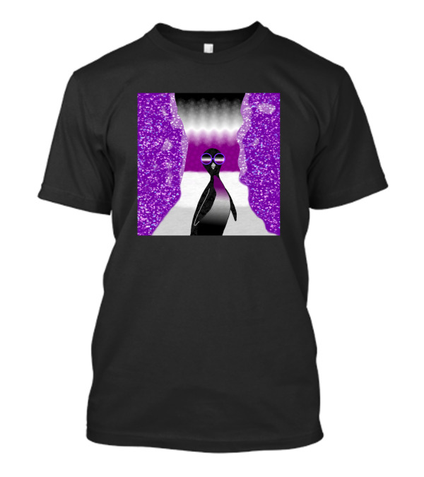 Pride Penguin Ace Abstract Purple And Black T-Shirt