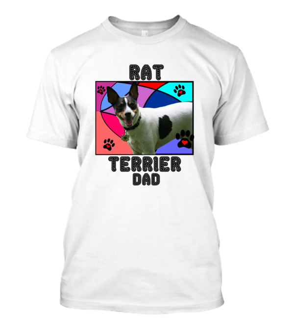 Rat Terrier Dad Paw Print Heart T-Shirt
