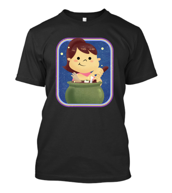 Let's Cook Cute Cartoon Chef Stirring Pot T-Shirt