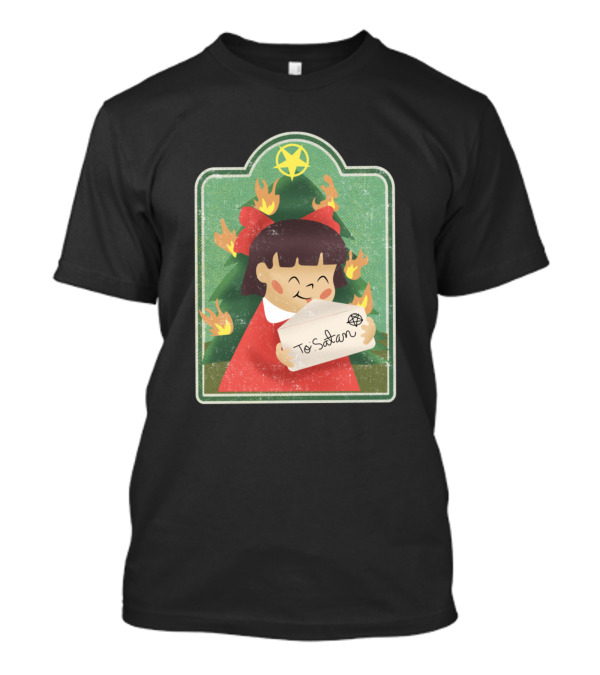 Lets Get Lit To Satan Christmas Tree Flame Holiday T-Shirt