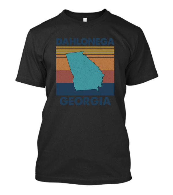 Dahlonega Georgia Retro State Outline Vintage Stripes T-Shirt