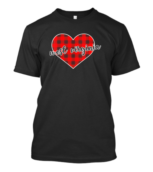 West Virginia Buffalo Plaid Heart Cozy Charm T-Shirt