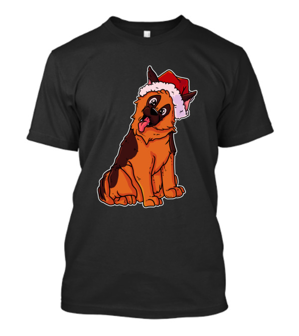 Santa Hat German Shepherd Christmas T-Shirt