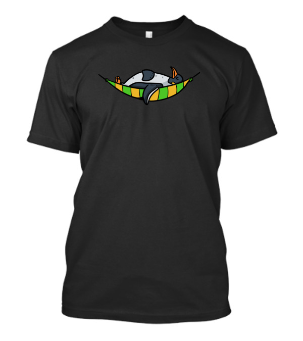 Penguin Chilling In Colorful Hammock Vacation Relaxation T-Shirt