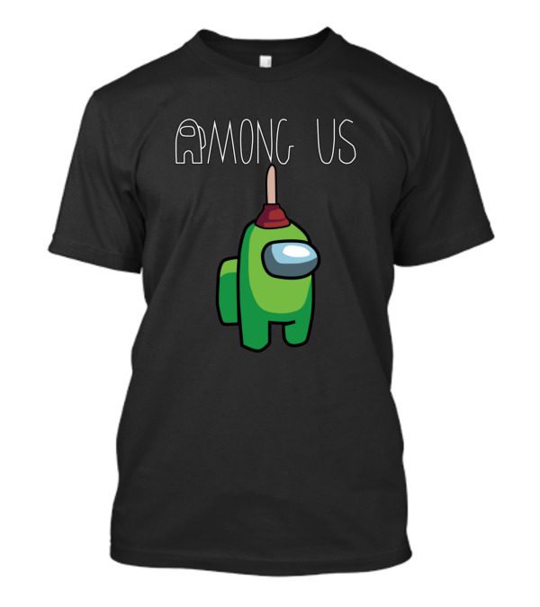 Among Us Light Green Character With Plunger Hat T-Shirt