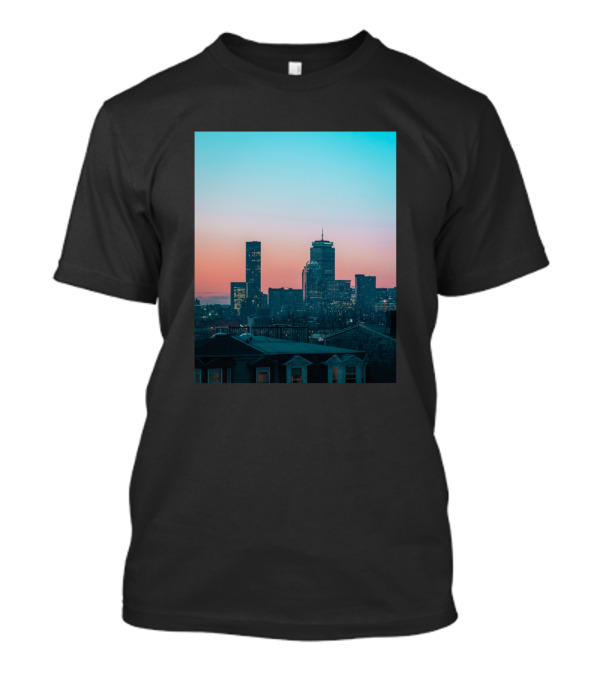 Boston Skyline At Pastel Sunset T-Shirt