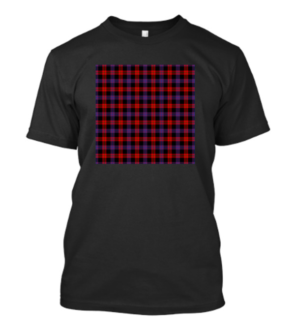 Red And Blue Modern Plaid Tartan Scottish T-Shirt